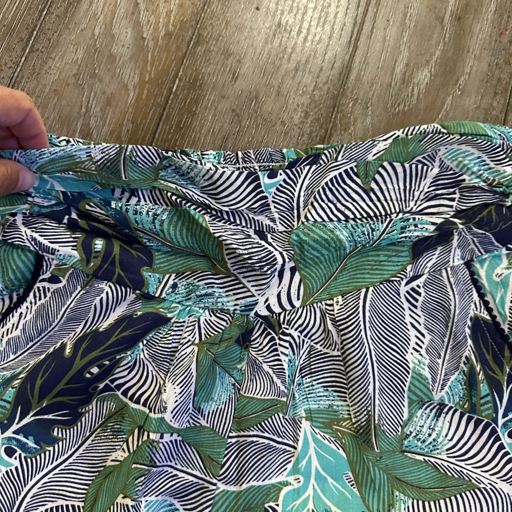 Roxy Green And Blue Leaf Pattern Harem Pants - image 6
